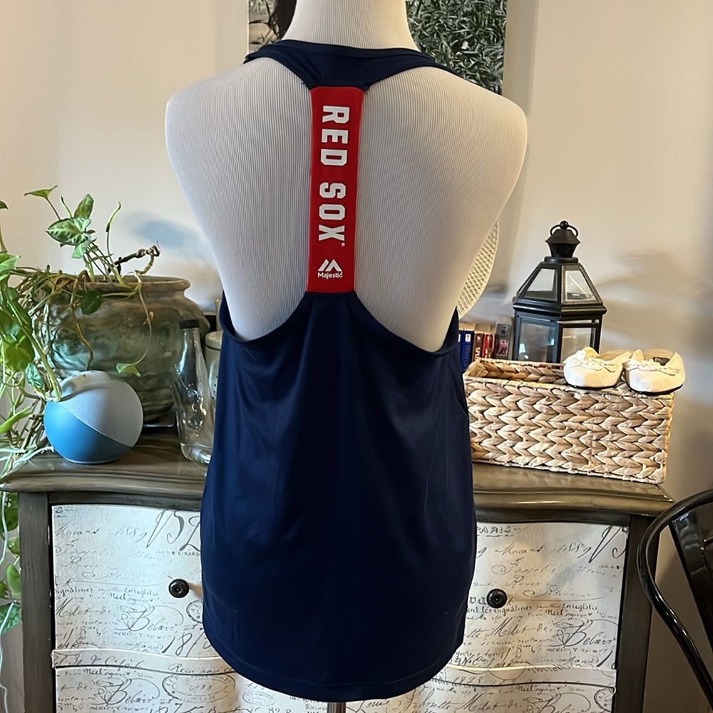 MAJESTIC BOSTON RED SOX GRAPHIC PRINT RACER TANK TOP BLUE RED WHITE SIZE MEDIUM - Picture 5 of 12